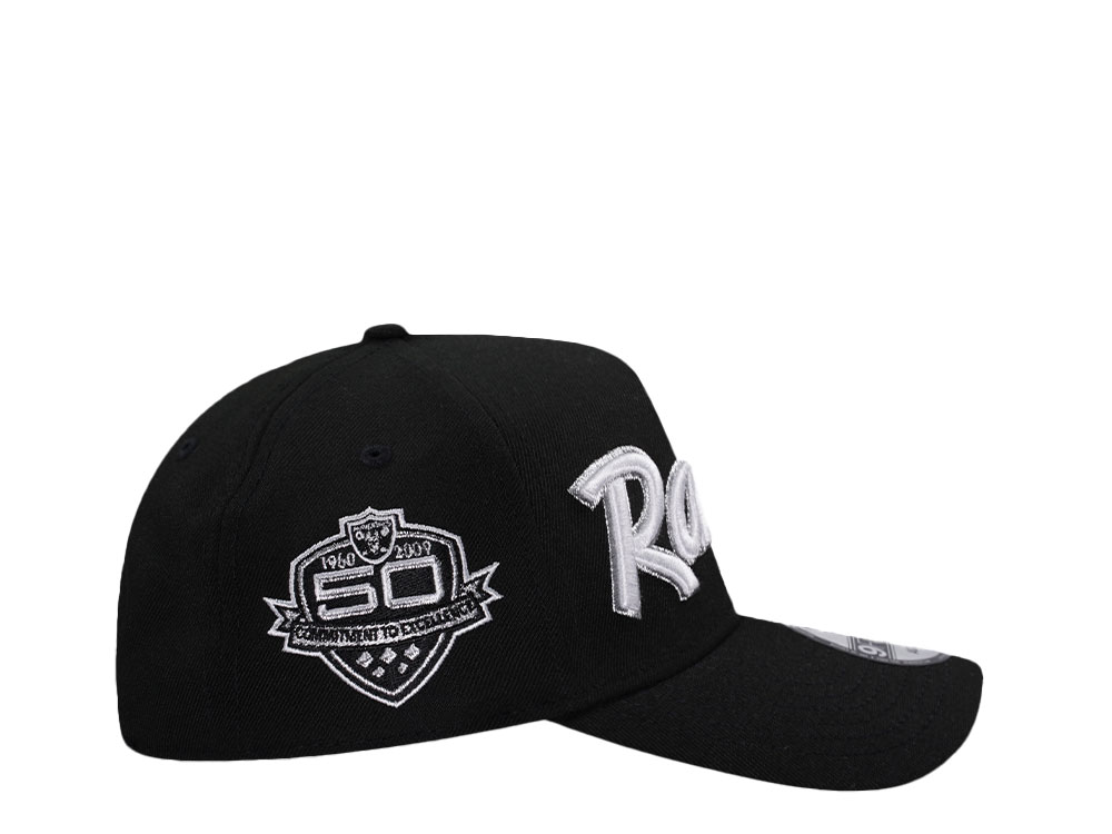 New Era Las Vegas Raiders 50th Anniversary Black Script Edition 9Forty A Frame Snapback Cap