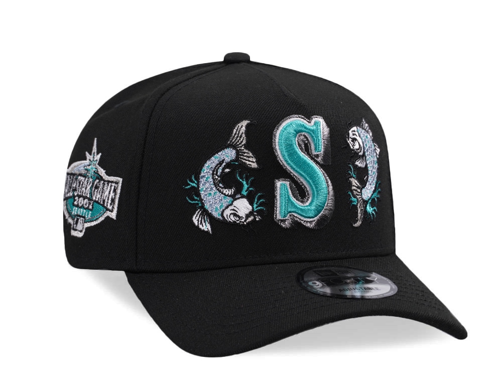 New Era Seattle Mariners All Star Game 2001 Koi Black Prime Edition 9Forty A Frame Snapback Cap