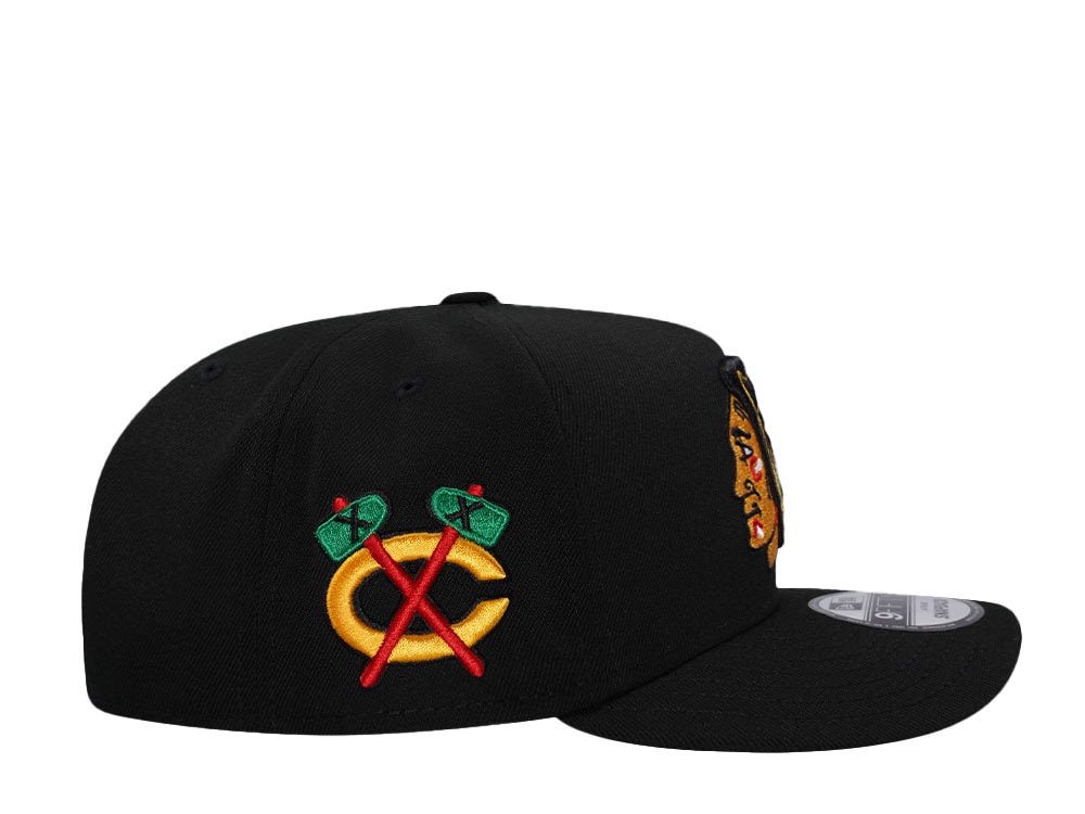 New Era Chicago Blackhawks Black Classic 9Fifty A Frame Snapback Cap