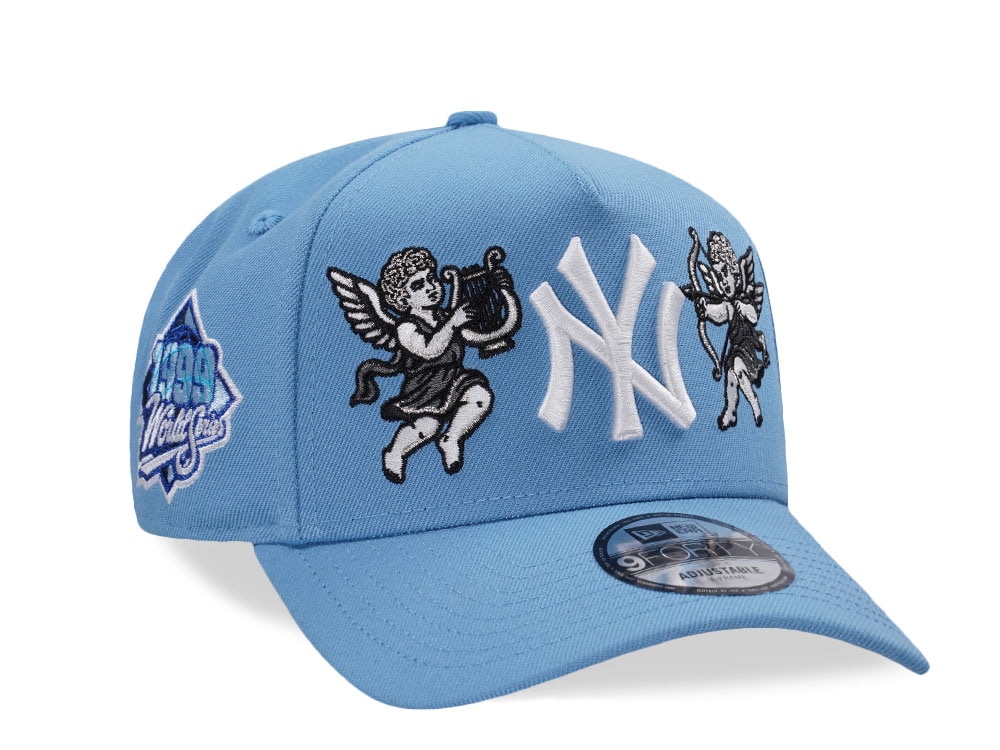 New Era New York Yankees World Series 1999 Cupid Sky Blue Edition 9Forty A Frame Snapback Cap