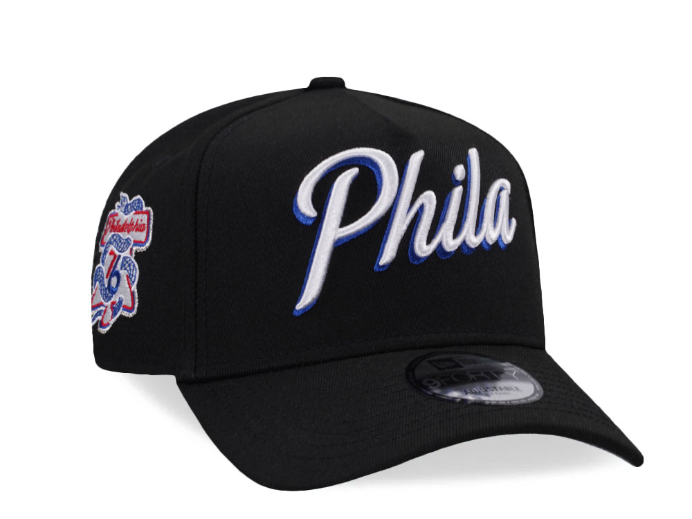 New Era Philadelphia 76ers Black Prime Edition 9Forty A Frame Snapback Cap