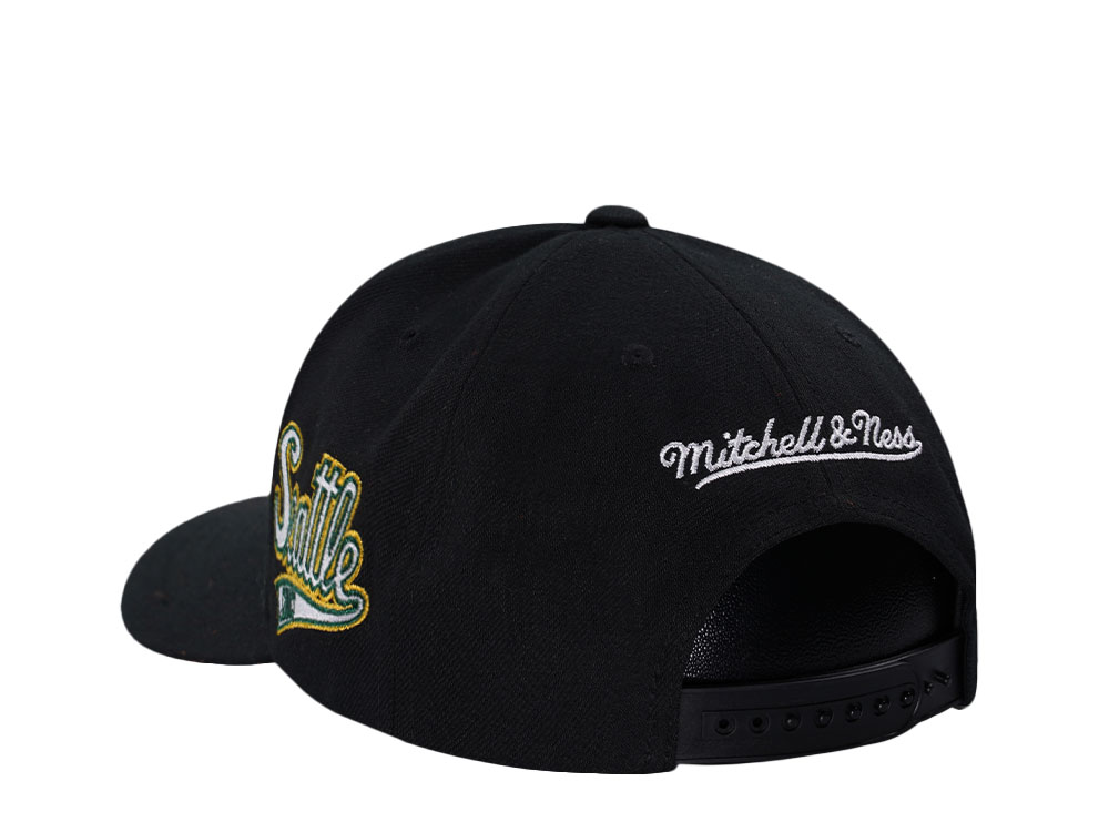 Mitchell & Ness Seattle Supersonics Hardwood Classic Pro Crown Fit Black Snapback Cap