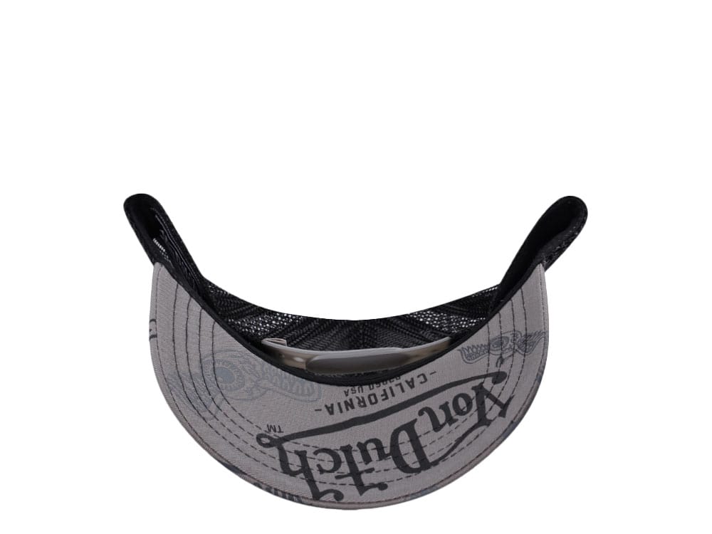 Von Dutch Oval Patch Gray Script Edition Trucker Snapback Cap