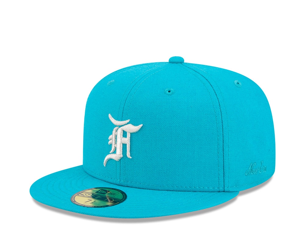 New Era Miami Marlins Fear of God Teal Essentials Classic Edition 59Fifty Fitted Cap