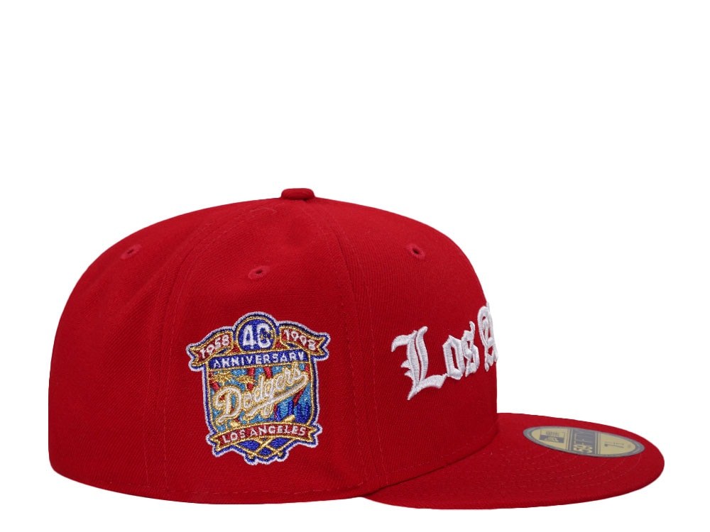 New Era Los Angeles Dodgers 40th Anniversary Scarlet Red Prime Edition 59Fifty Fitted Cap