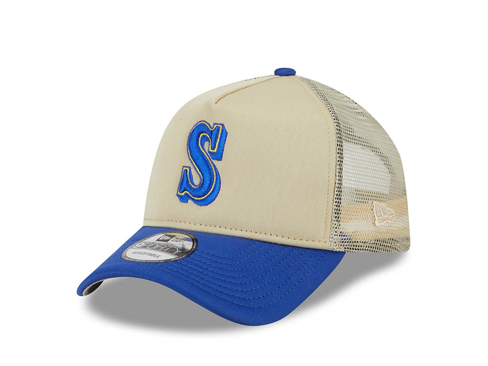 New Era Seattle Mariners All Day Two Tone 9Forty A Frame Trucker Snapback Cap