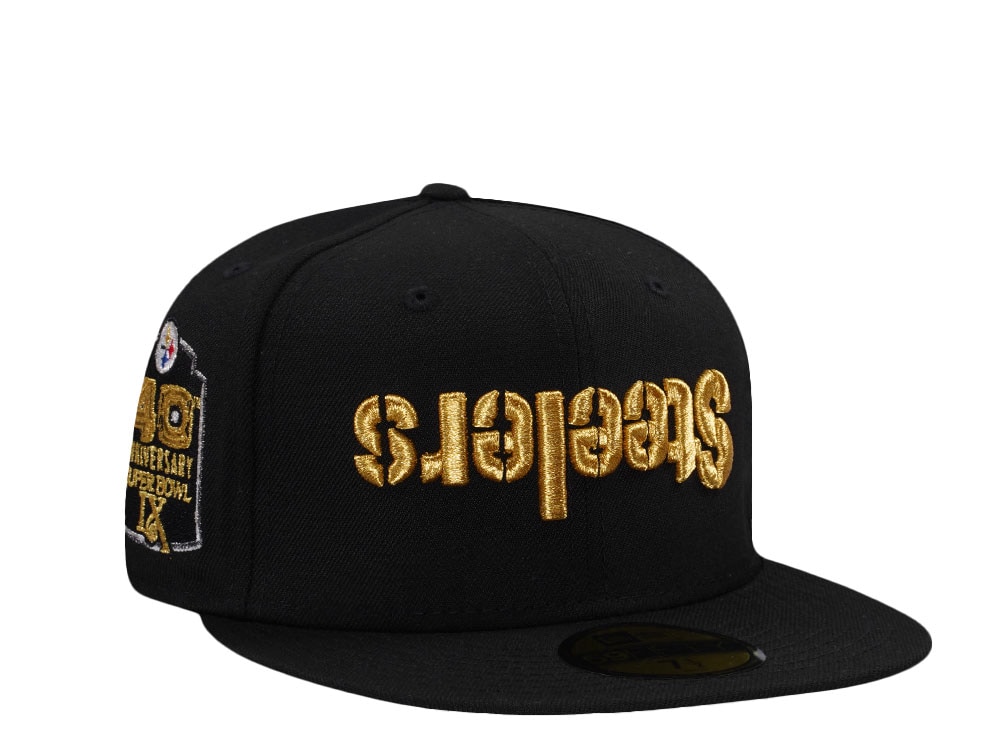 New Era Pittsburgh Steelers 40th Anniversary Metallic Black Prime Edition 59Fifty Fitted Cap