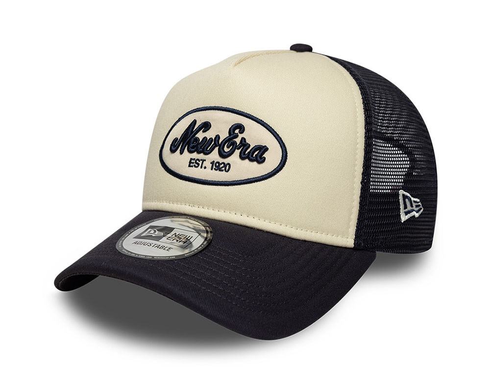 New Era Oval Foam Patch Stone Edition 9Forty A Frame Trucker Snapback Cap