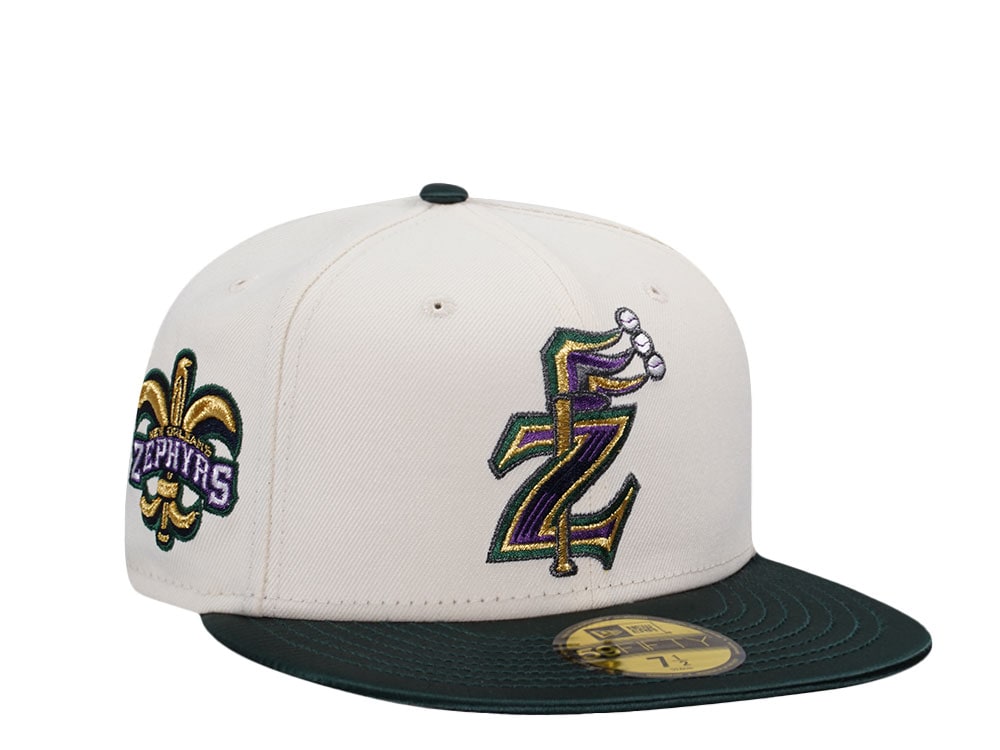 New Era New Orleans Zephyrs  Chrome Satin Brim Two Tone Edition 59Fifty Fitted Cap