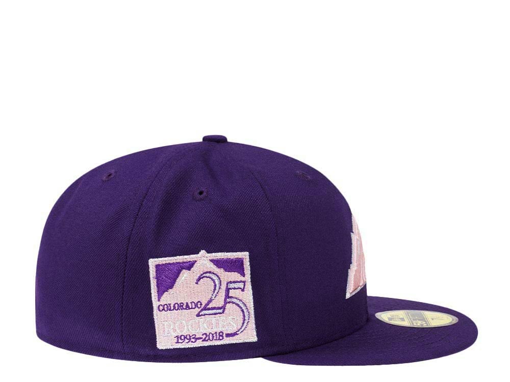 New Era Colorado Rockies 25th Anniversary Purple Pink Silver Edition 59Fifty Fitted Cap