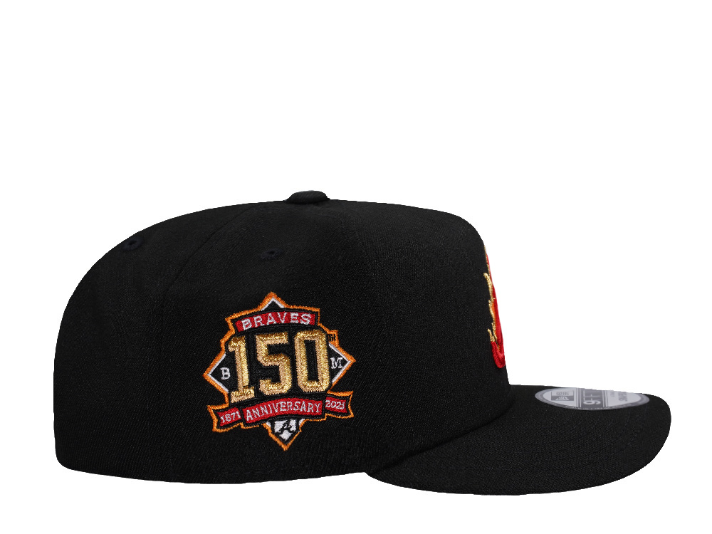 New Era Atlanta Braves 150th Anniversary Flame Black Prime Edition 9Fifty A Frame Snapback Cap