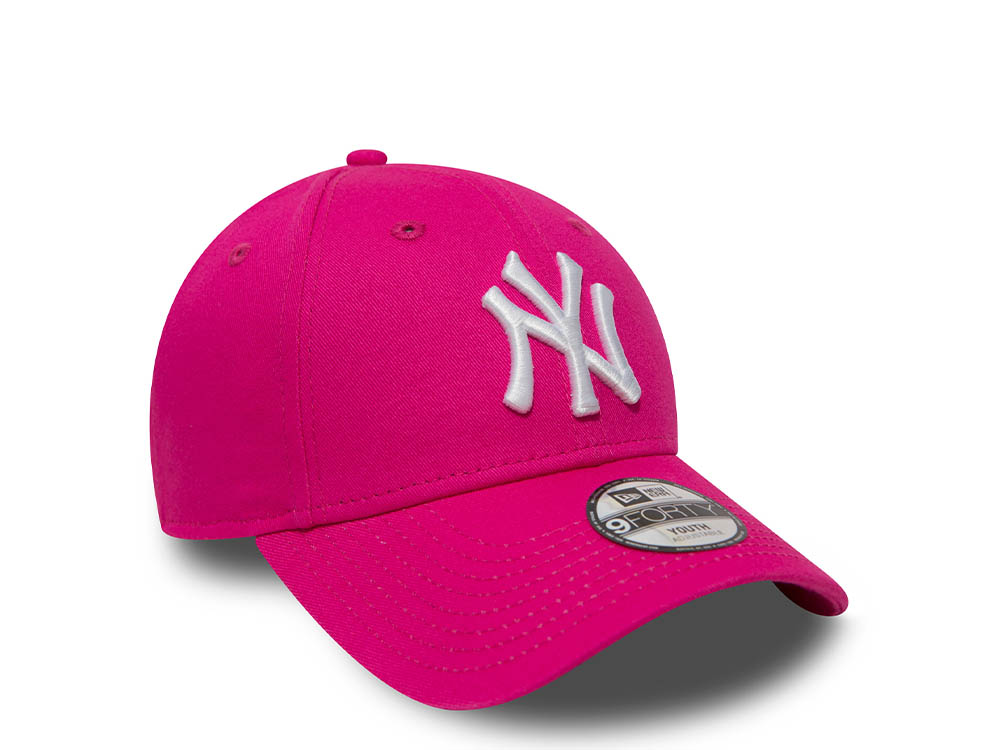 New Era New York Yankees League Basic Pink White Kids 9Forty Strapback Cap