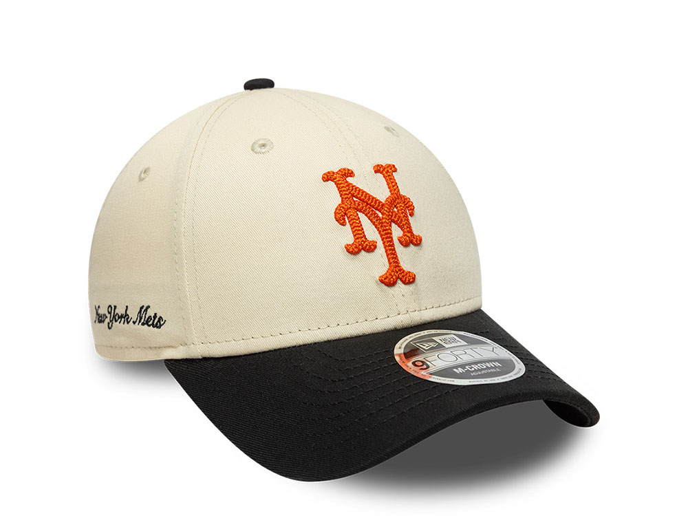 New Era New York Mets Side Script Two Tone 9Forty M Crown Snapback Cap