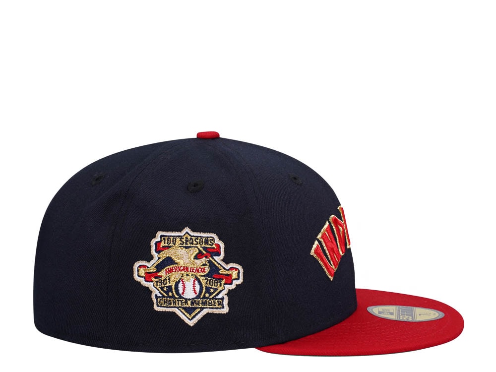 New Era Cleveland Indians American League Script Two Tone Throwback Edition 59Fifty Fitted Cap