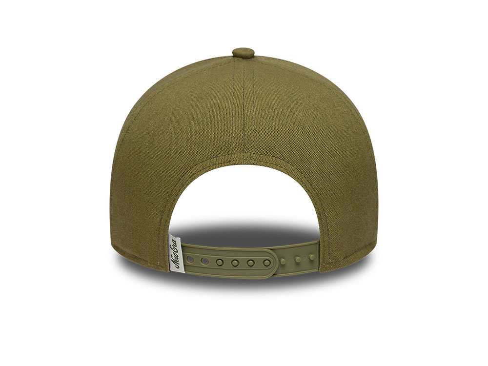 New Era Patch Olive Linen 9Forty E Frame Snapback Cap