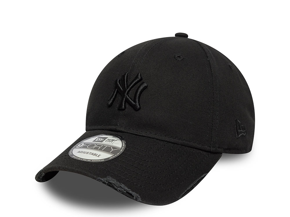 New Era New York Yankees Wash Distress Black Edition 9Forty Strapback Cap