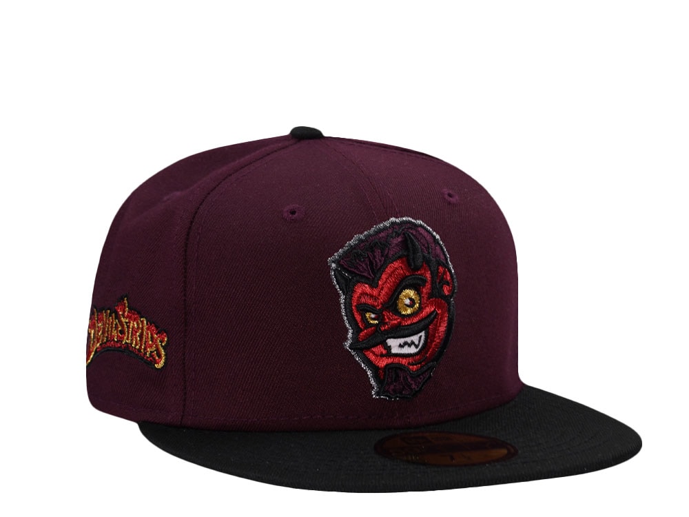 New Era Akron Devil Strips Maroon Two Tone Edition 59Fifty Fitted Cap
