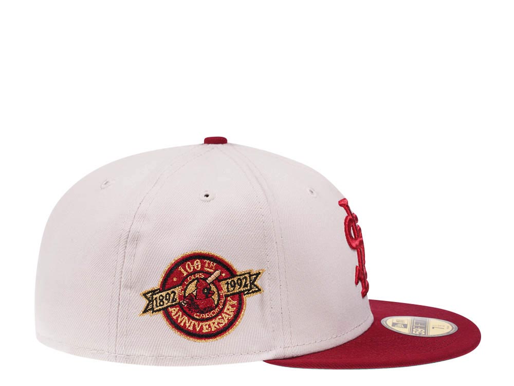 New Era St. Louis Cardinals 100th Anniversary Vintage Stone Two Tone Throwback Edition 59Fifty Fitted Cap