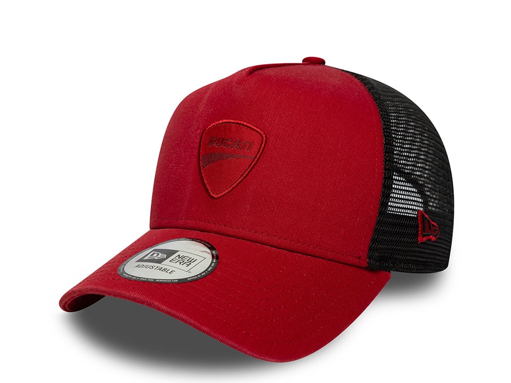 New Era Ducati Motor Logo Seasonal Red 9Forty A Frame Trucker Snapback Cap