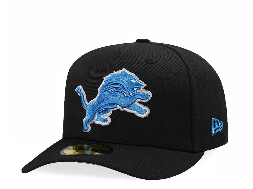 New Era Detroit Lions Black Classic Edition Pre Curved 59Fifty Fitted Cap