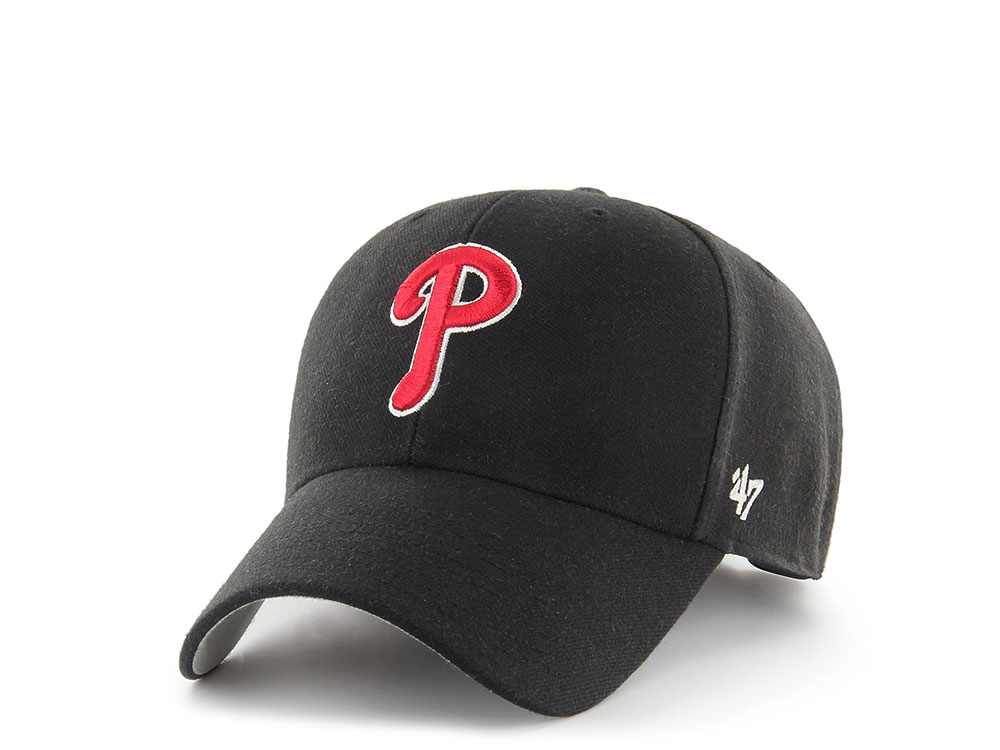 47Brand Philadelphia Phillies Black Classic Strapback Cap