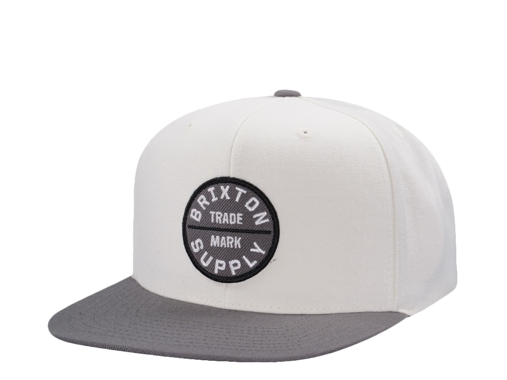 Brixton Supply Logo White Snapback Cap