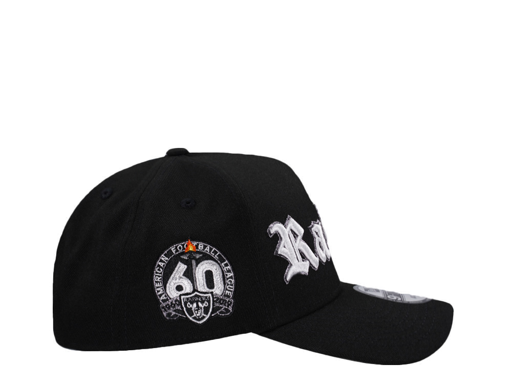 New Era Las Vegas Raiders 60th Anniversary Script Edition 9Forty A Frame Snapback Cap
