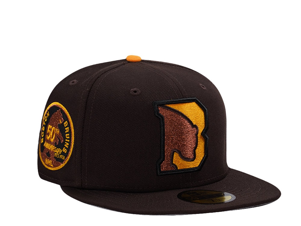New Era Boston Bruins 50th Anniversary Burnt Wood Prime Edition 59Fifty Fitted Cap
